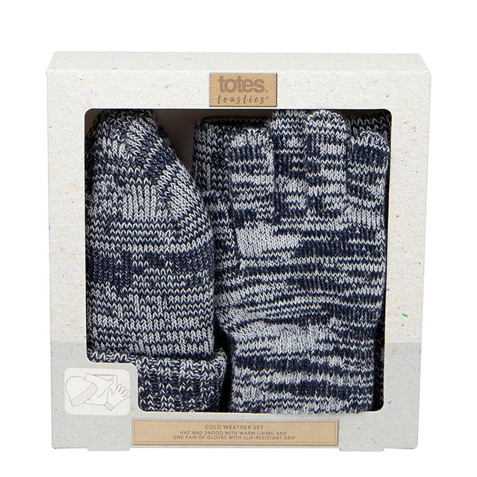 totes Boys Knitted Hat, Glove and Snood Set Navy Extra Image 1